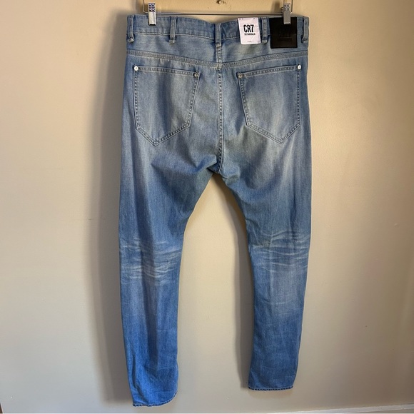 CR7 Cristiano Ronaldo~Type T Tapered Distressed Heavy Rip Button Fly Jeans ~34W - Picture 11 of 15